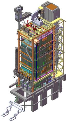 Parametry kotle Způsob spalování fluidní vrstva Palivo 100 % HU 60 % HU + 40 % biomasa Jmenovitý parní výkon 36 t/h Maximální parní výkon 40 t/h Minimální parní výkon 18 t/h Tepelný výkon kotle 30,47