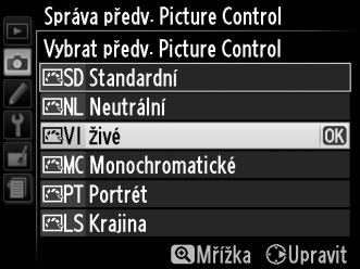 předvolby; pro použití výchozího názvu pokračujte krokem 7. Pro přesunutí kurzoru do oblasti názvu otočte příkazovým voličem.