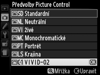 Uživatelské předvolby Picture Control vytvořené ve fotoaparátu lze zkopírovat na paměťovou kartu pro jejich pozdější použití v kompatibilních fotoaparátech a softwaru a potom odstranit, pokud již