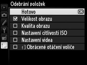 2 Vyberte položku. Vyberte položku, kterou chcete přesunout, a stiskněte tlačítko J.