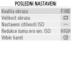 Práce s menu fotoaparátu K navigaci