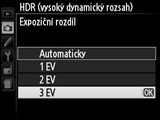 Vícenásobná expozice Pro záznam série dvou nebo tří expozic do jednoho snímku postupujte podle dále uvedených kroků.