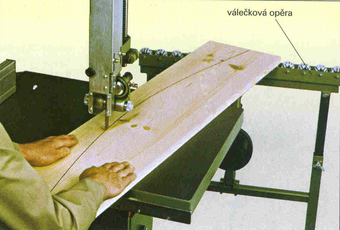 Řezání s pásovou pilou Srovnáva vačky (hoblovky) Srovnávačka je stroj, který slouží k nejjemnější úpravě povrchu dřeva a ke srovnání základních ploch.