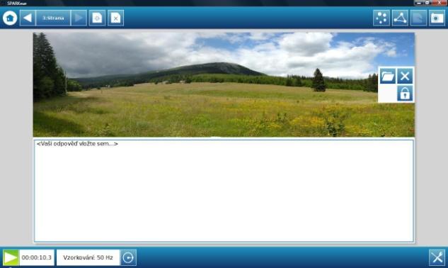 Obr. 15 Kliknutím na ikonu Obrázek se rozbalí nabídka editace obrázku. Kliknutím na ikonu Adresář zvolíme, jaký obrázek bude v poli zobrazen. Obr. 16 Kliknutím na ikonu Zámek obrázek natrvalo upevníme do SPARK stránky.