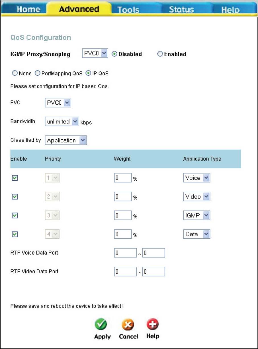 Pokud z menu Classified by vyberete Application, objeví se následující okno.