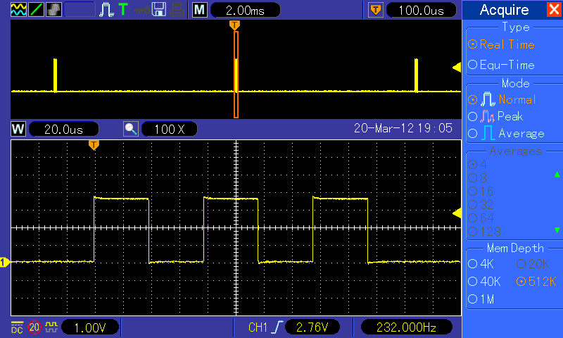 přepne na 16 MHz, m32 přepne na 32 MHz. Analogicky třeba k250 odpovídá 250kHz.