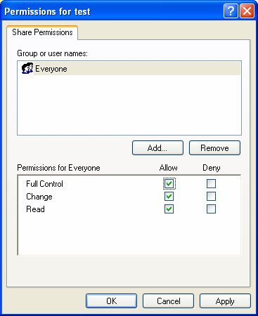 Obecně je třeba v dialogovém okně Vlastnosti sdíleného adresáře pod Windows XP zvolit kartu Sdílení a zaškrtnout Sdílet tento
