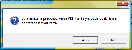 Instalátor zjistí zda, máte již některý z programů Klíčníka nainstalovaný: V případě