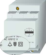 7 OSTATNÍ INFORMACE 7.2.4 Elektrické zdroje Zvonek Značka zvonku uvedená na zdroji (transformátoru) znamená, že je vhodný pro napájení zvonku, gongu atd.