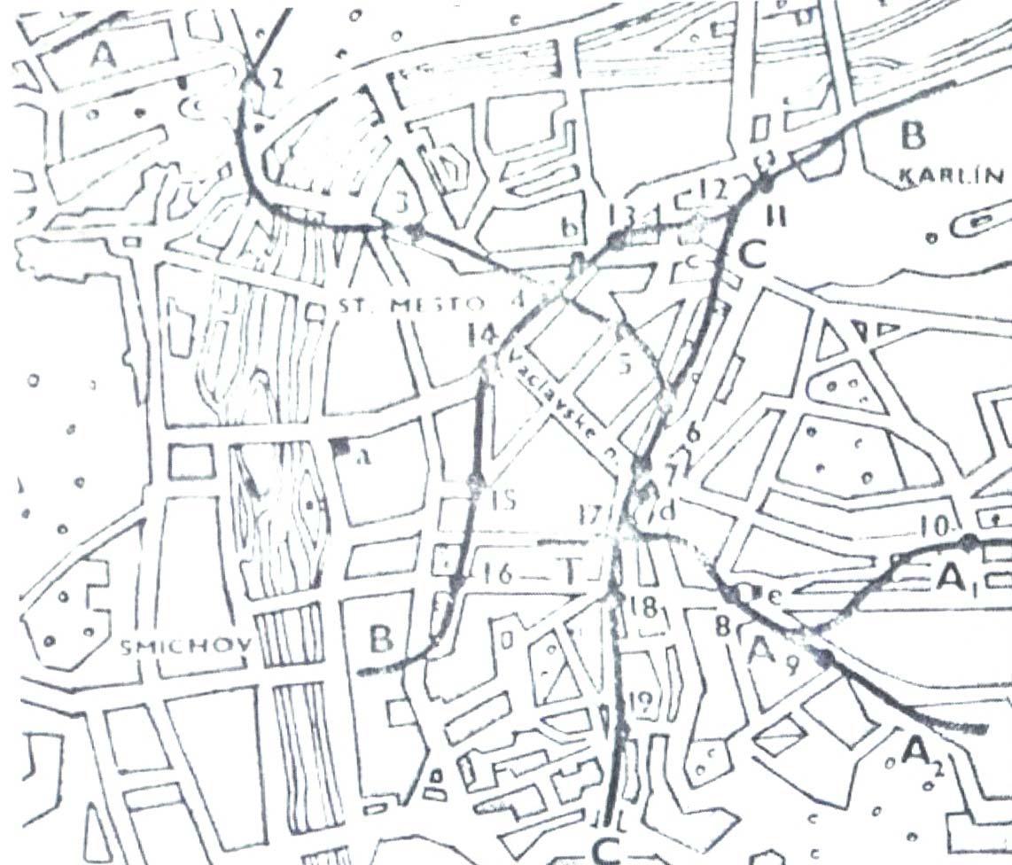 1962 3 základní koridory podzemní tramvaje Zdroj: Vesmír r. 1967, č.