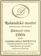 Evidenční číslo vína: 100 Rulandské modré 2004 slámové víno Mikulovská Strachotín Šusfeldy hlinitá spraš na třetihorních slínovcích 30.