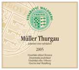 Evidenční číslo vína: 11 Müller Thurgau 2005 jakostní víno Znojemská Vrbovec Waldberg písčito-hlinitá, hluboké sprašové podloží 1. 10.