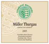 Evidenční číslo vína: 11 Müller Thurgau 2005 jakostní víno Znojemská Vrbovec Waldberg písčito-hlinitá, hluboké sprašové podloží 1. 10.