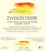 Evidenční číslo vína: 71 Zweigeltrebe 2003 pozdní sběr Velkopavlovická Velké Bílovice Haňby jílovito-hlinitá 18. 9.