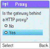 6) Stiskněte pro výběr Proxy.