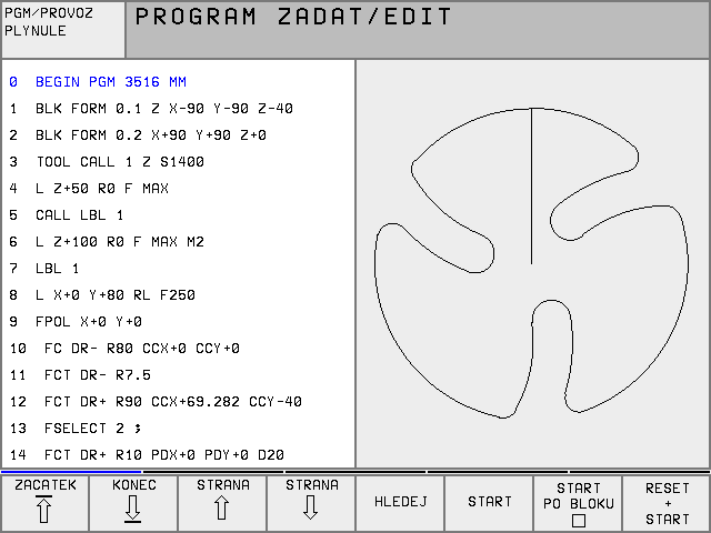 Definice rozdělen obrazovky Viz Úvod - TNC 426, TNC 430 Zobrazit softklávesy, definuj c rozdělen obrazovky Provozn režim Ručn provoz