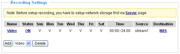 File size for each recording (Velikost každého z{znamu) zadejte maxim{lní