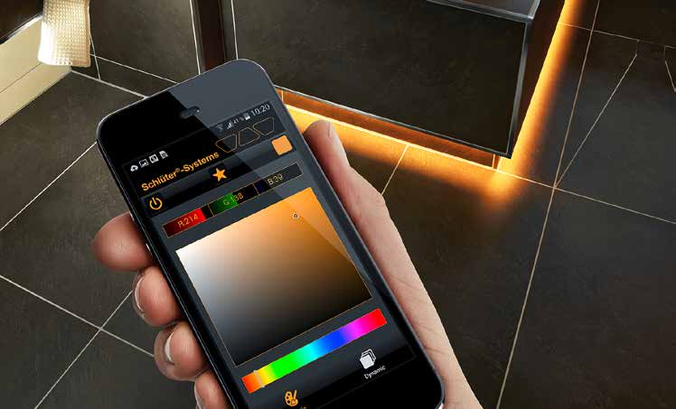 Schlüter -LIPROTEC Bluetooth ovládání Schlüter -LIPROTEC-EBR je Bluetooth přijímač pro ovládání LIPROTEC instalací s barevnými RGB LED pásky pomocí mobilních koncových přístrojů jako jsou smartphony