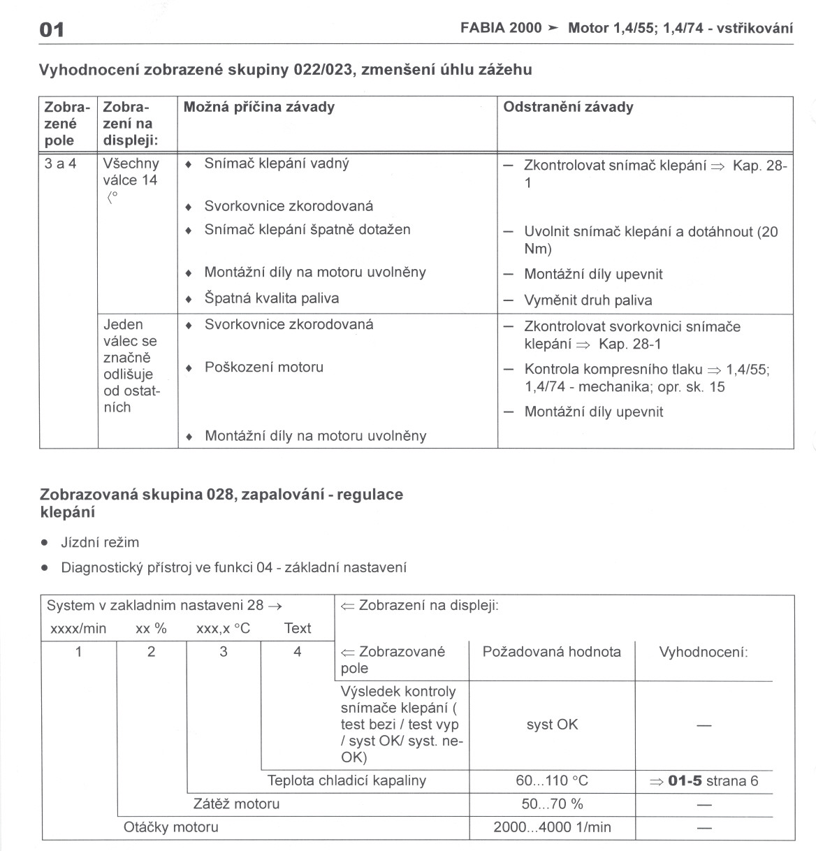 01-5 Vlastní diagnostika V. Bloky namerených hodnot. Zásady bezpecnosti.  Nactení bloku namerených strana1 - PDF Free Download