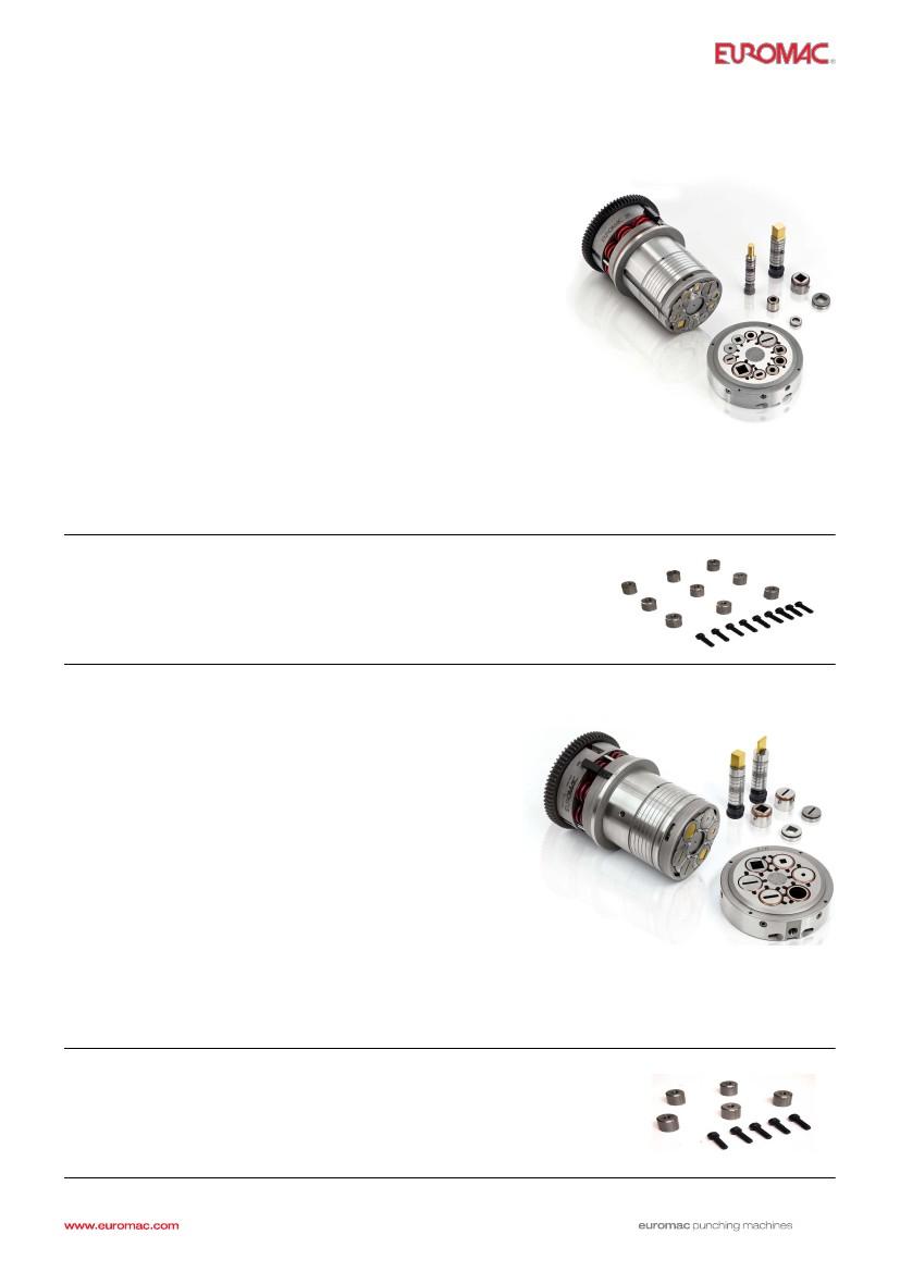 Volitelné vybavení Multitool XMTE10 Náš Multitool 10 má stejné vlastnosti jako plně vedený singl razník série 90 Wilson nebo Mate Ultra díky následující specifikaci: 8 nástrojů do Ø12,7 mm (A Typ) 2