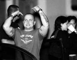 Demonstrace Národního odporu v Ostravě 27/08/2005 - Asi hodinovou demonstraci uspořádali náckové z Národního odporu Slezsko v Ostravě.