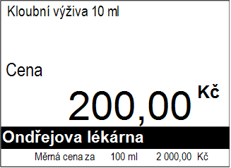 Měrné jednotky a měrné ceny Měrná cena může být použita i při tisku čárových kódů.