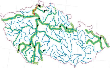 (Thorstad a kol., 2003). Tato podmínka musí být při navrhování vstupního otvoru RP respektována a je obvykle řešena přídavným lákavým proudem (Thorstad a kol., 2003). Lososi využívají prakticky všechny přírodě blízké a technické RP.