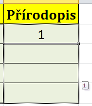 Pak stejným způsobem rozkopírujme obsah této buňky i do zbytku řádku.