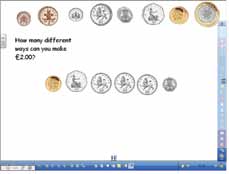 objektu). První příklad ukazuje řadu mincí, které mohou být používány v hodině matematiky.