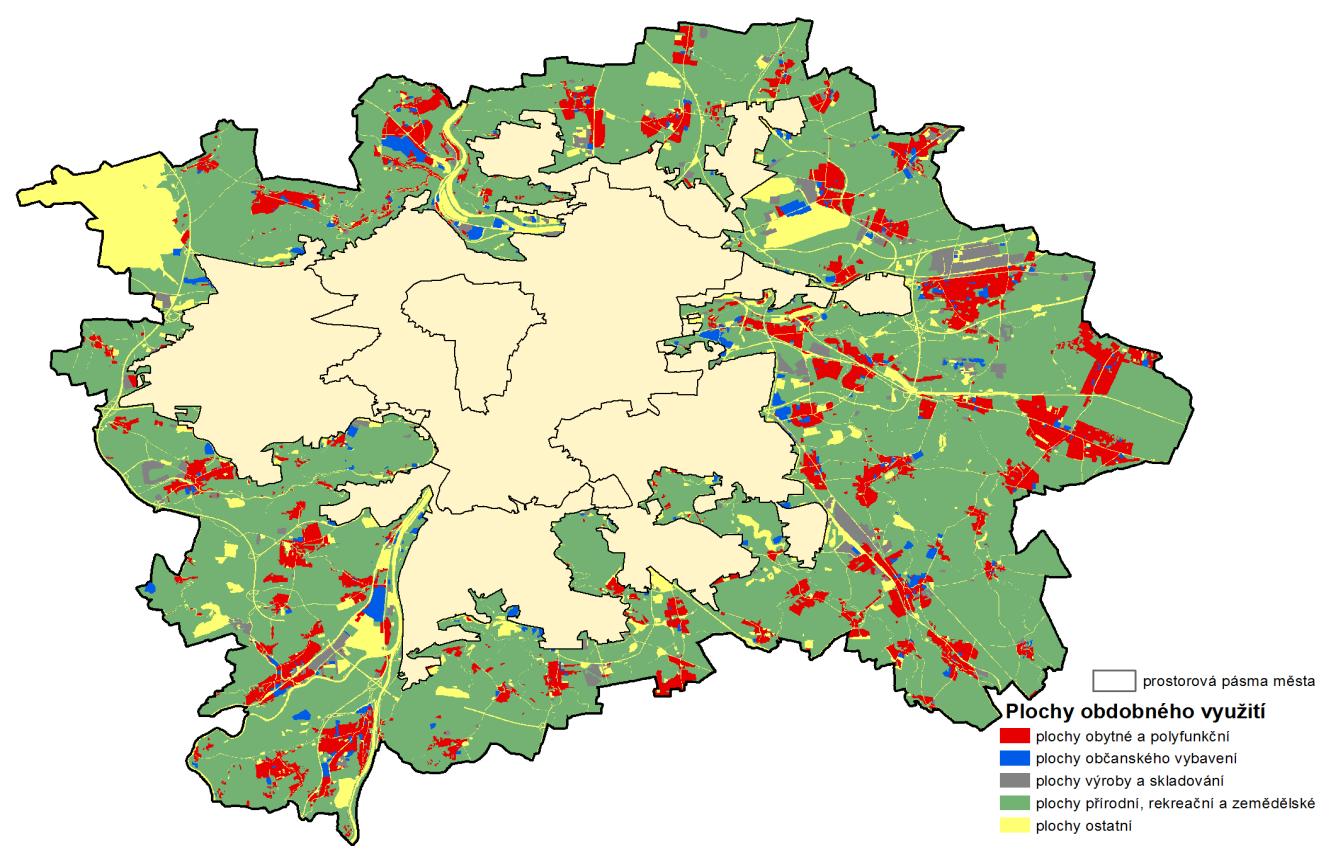 2.3 Využití území Kromě celoměstských rekreačních oblastí jsou sledovány další významné krajinné celky vnějšího pásma: Obr.