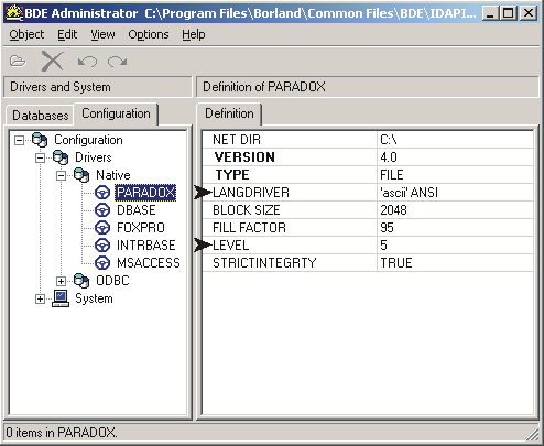 Konfigurace BDE Konfigurace databázové knihovny BDE Knihovna BDE (Borland Database Engine) se za normálních okolností konfiguruje automaticky během instalace.