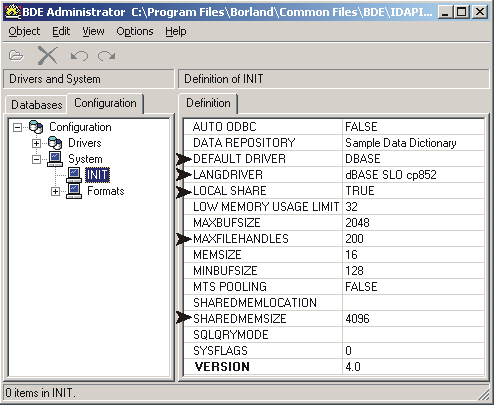 16 MRP Základ vizuálního systému Upozornění: Po změně v konfiguraci BDE je třeba restartovat aplikace, které BDE používají a při změně v NET DIR je třeba smazat soubor PDOXUSRS.
