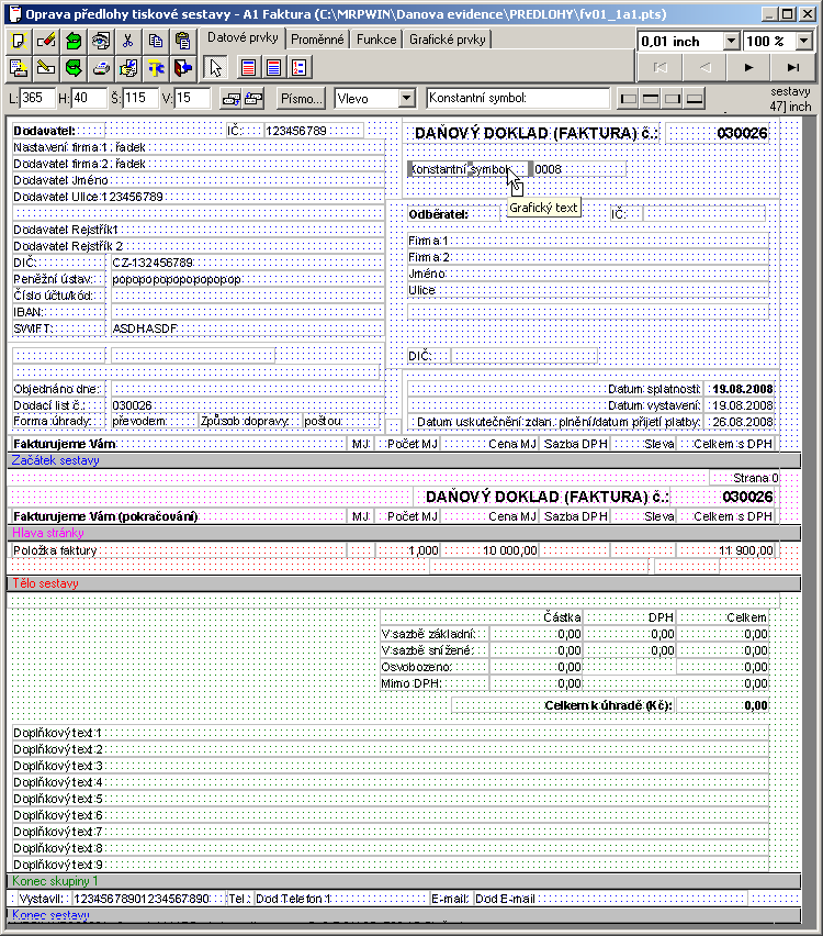 38 MRP Základ vizuálního systému Editor výstupních sestav Sinea Editor Sinea byl dřívějším editorem předloh tiskových sestav MRP Vizuálního účetního systému.