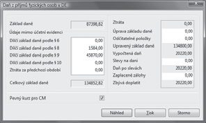 152 5 Daňová evidence 5 10 152 Doklady podle dílčích základů daně mnohem snáz vyberete prostřednictvím sloupce Činnost.