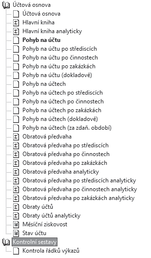 Ekonomický systém POHODA Příručka uživatele 173 Konečné stavy vnitropodnikových účtů se při datové uzávěrce do nového roku nepřevádí.