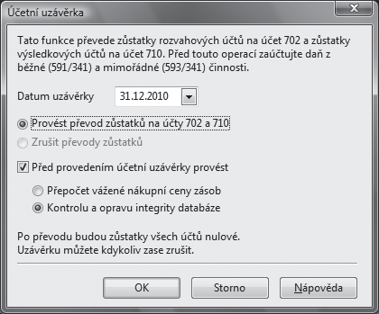 184 6 Účetnictví 6 10 184 Před provedením účetní uzávěrky zaúčtujte splatnou daň z příjmů z běžné činnosti na účty 591/341 a z mimořádné činnosti na účty 593/341.