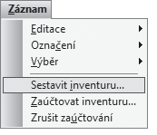 Na skutečnost, že nejsou zaúčtována některá manka či přebytky, vás upozorní dialogové okno dříve, než se pustíte do sestavování nové inventury.