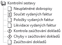 68 2 Základní dovednosti 2 8 68 Kontrolní sestavy Kontrolní sestavy slouží ke kontrole správnosti zaúčtování a k případnému dohledání chybně zaúčtovaných dokladů.