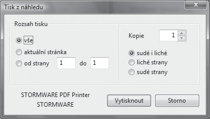 Ekonomický systém POHODA Příručka uživatele 73 Rozsah tisku si můžete zvolit pouze z náhledu.