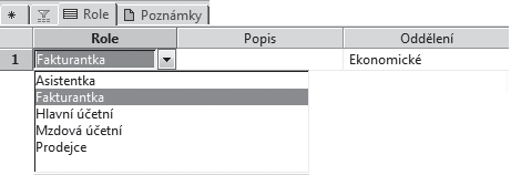 Definované role přiřadíte vybraným uživatelům v agendě Přístupová práva/ Uživatelé na záložce Role.