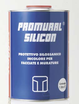 TECHNICKÉ ÚDAJE Měrná hmotnost: 0,830 kg/l Obsah pevných látek: 6% Barva: neošetřený povrch průhledná po aplikaci promural siliconu Promural Silicon IMPREGNACE NA SILOXANOVÉ BÁZI Jedná se o