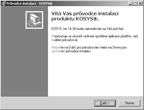 3 Jako druhá volba se zobrazí již okno instalačního programu, kde se