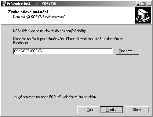 před spuštěním instalace znát.