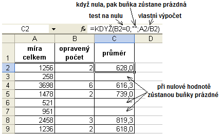 #DIV/0! Pokud se snažíte někde dělit nulou, tak se zobrazí dané chybové hlášení. Nemusí se jednat jen o přímé dělení nulou, ale také o odkaz na buňku s nulovou hodnotou nebo na buňku prázdnou.