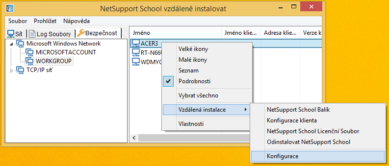 4.7.3. Příprava nasazení Jako první je zapotřebí pochopitelně vybrat, na jaké počítače chcete produkt NSS nasadit.