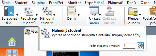 5.3. Náhodný student Při samotném procesu výuky se může někdy hodit mít možnost náhodného výběru studentů. To může být vhodné např.