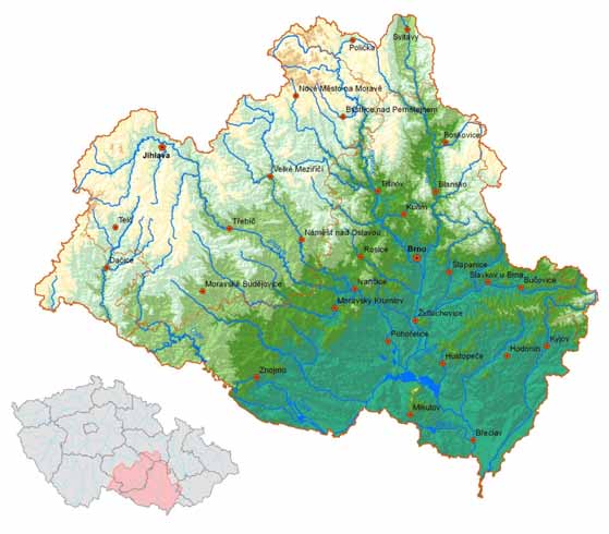 Plnění programů opatření přijatých plány povodí v roce 2009 14.4.1.6 Plán oblasti povodí Dyje Charakteristika oblasti povodí 14.4.1.6.1 Přehledová mapa oblasti povodí Dyje Pramen: MZe Oblast povodí Dyje je druhá největší z osmi oblastí povodí na území ČR.