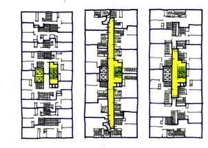 façade becomes an element of frontage composition and not a work in its own right, which influences the location of openings and the arrangement of balconies and loggias.