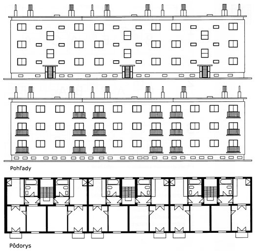 identické, s dvoma funkčne nediferencovanými izbami s plochou 15,12 m 2, dispozične identickými ako v type T 12. Obývacia izba má malý balkónik a je prístupná z kuchyne.