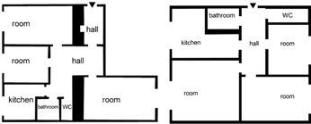 The different types and square metrage of flats are subjected to the times and place in which they were built, as designed in a whole project.